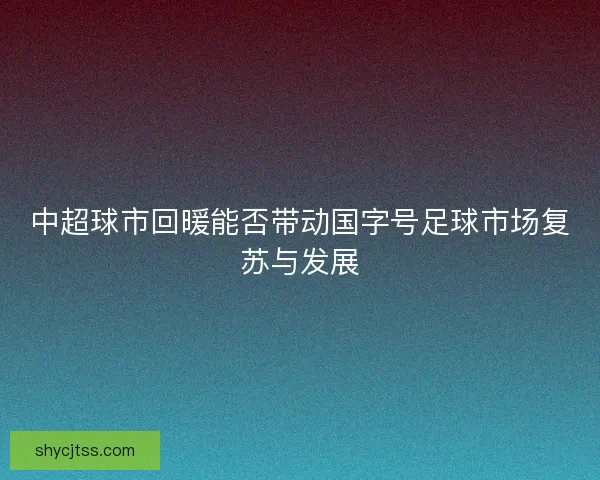 中超球市回暖能否带动国字号足球市场复苏与发展