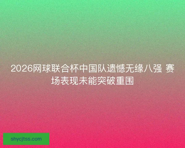 2026网球联合杯中国队遗憾无缘八强 赛场表现未能突破重围
